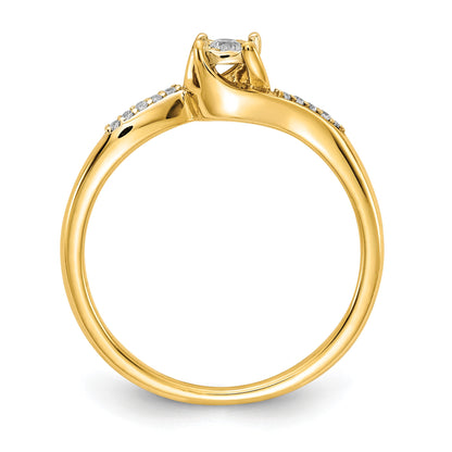 14k 1/15 carat Diamond Bypass Ring