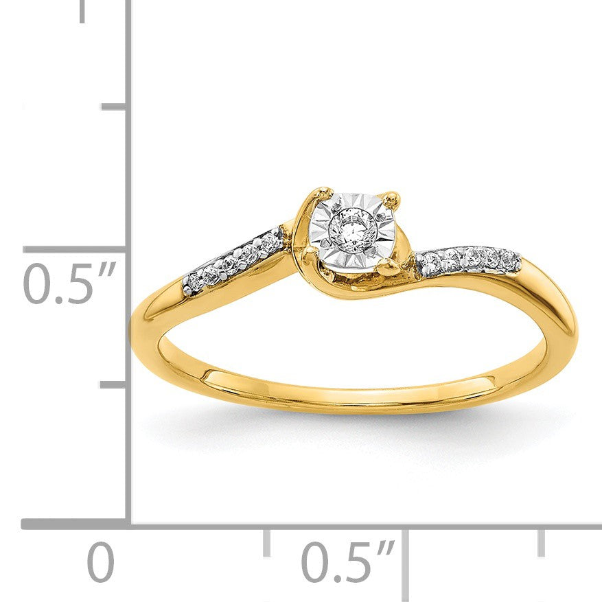 14k 1/15 carat Diamond Bypass Ring