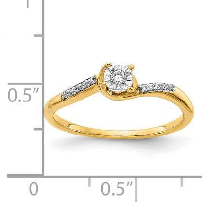 14k 1/15 carat Diamond Bypass Ring