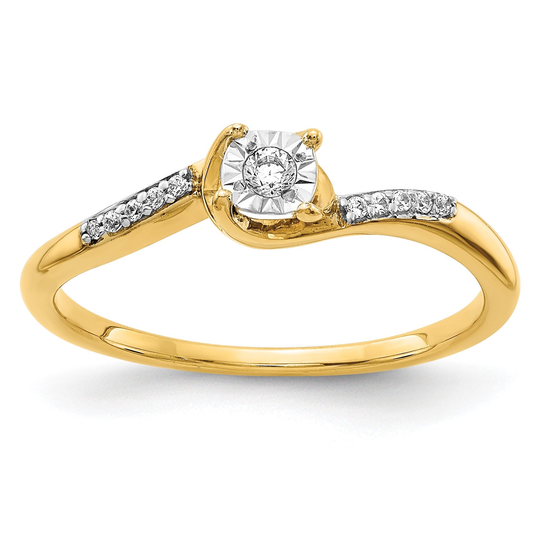 14k 1/15 carat Diamond Bypass Ring
