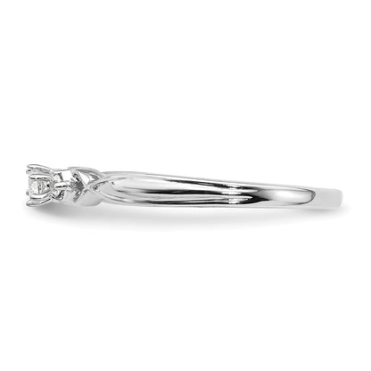 14k White Gold Polished 3-stone 1/10 carat Diamond Ring