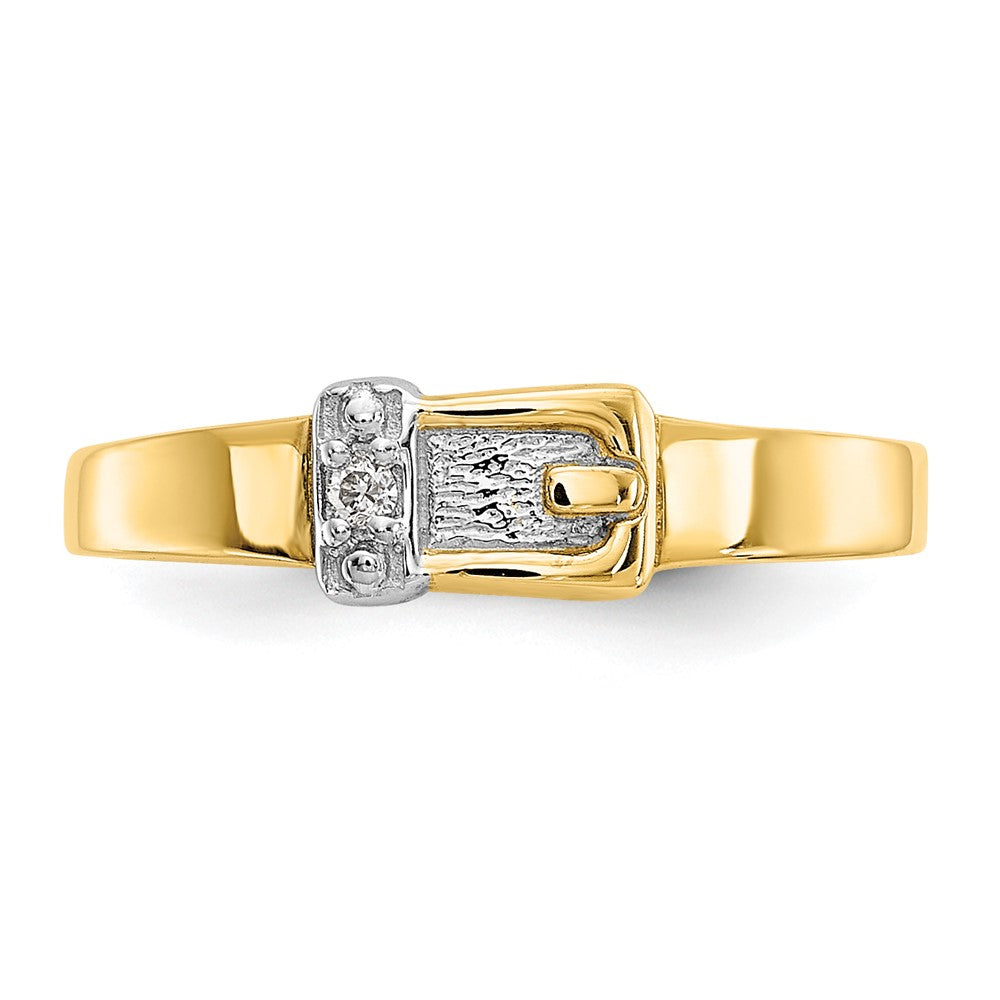 14k .01ct Diamond Buckle Toe Ring