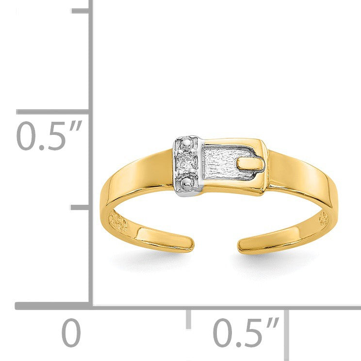 14k .01 carat Diamond Buckle Toe Ring