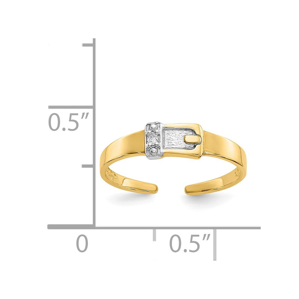 14k .01ct Diamond Buckle Toe Ring