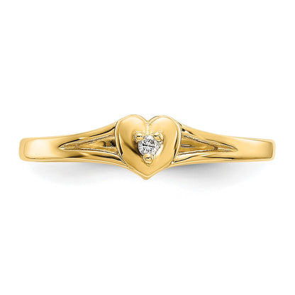 14k White Gold .01 carat Diamond Heart Toe Ring