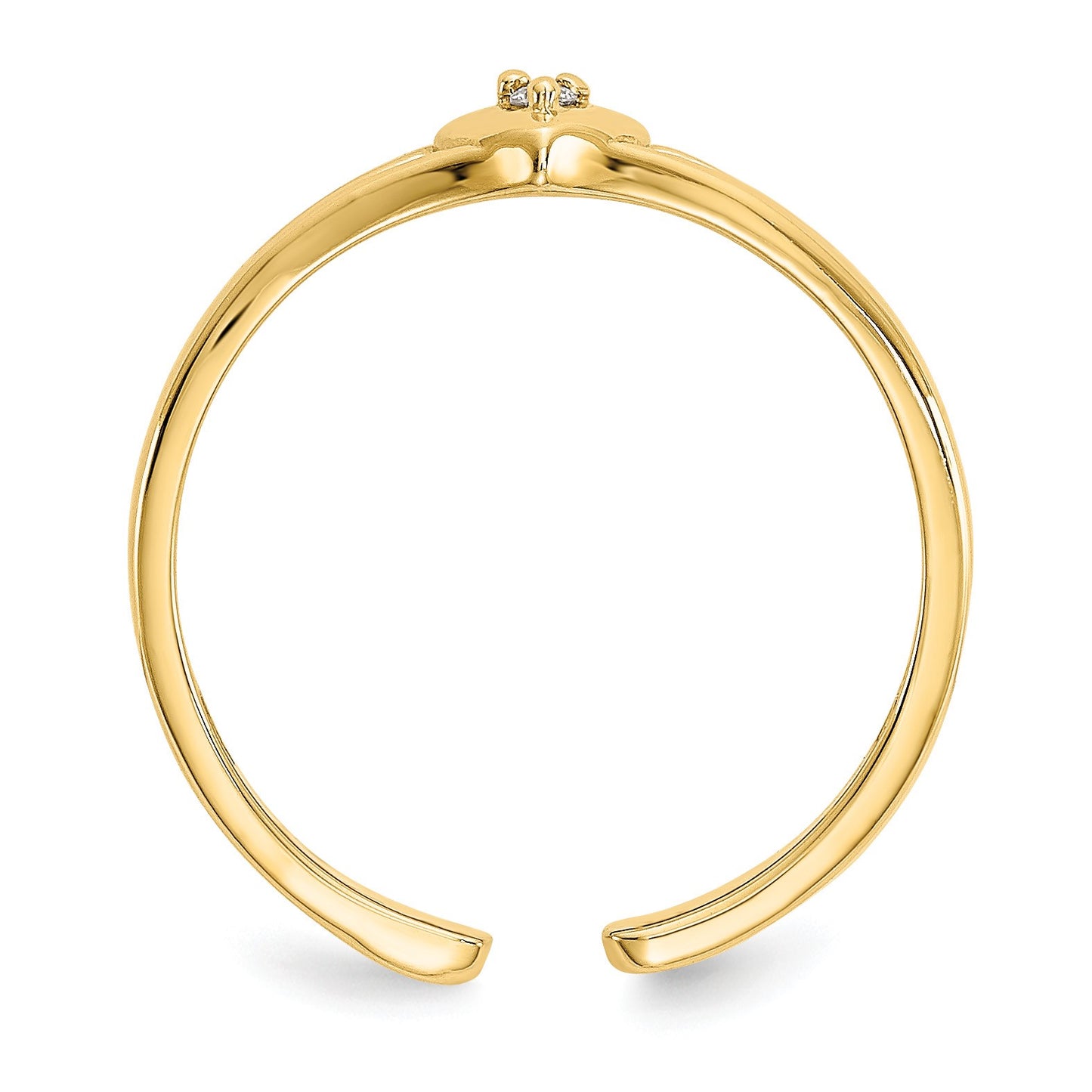 14k .01 carat Diamond Heart Toe Ring