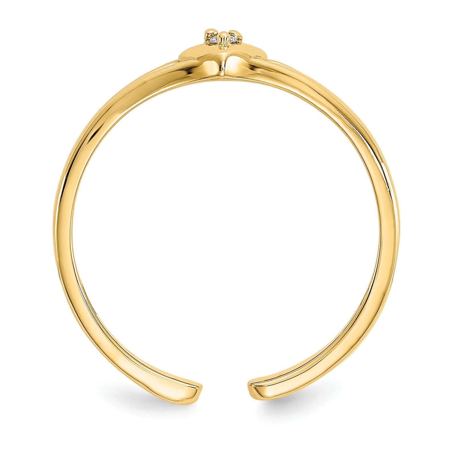 14k .01 carat Diamond Heart Toe Ring