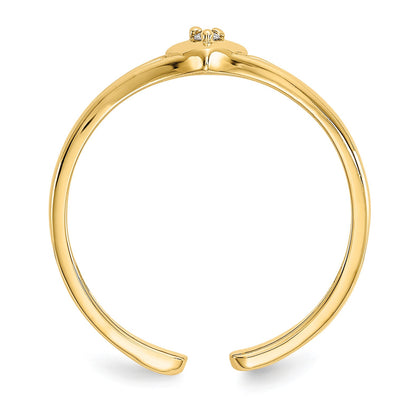 14k .01 carat Diamond Heart Toe Ring