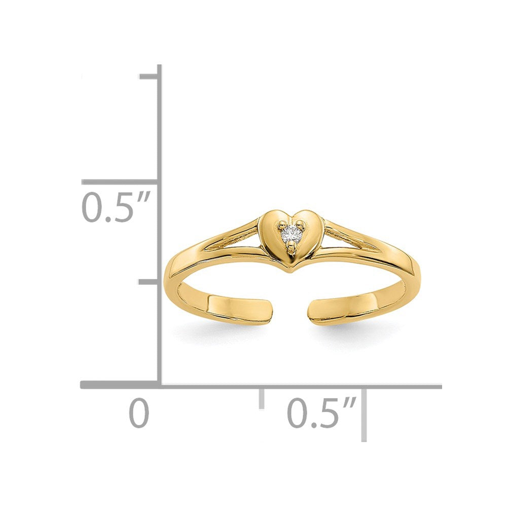 14k .01ct Diamond Heart Toe Ring