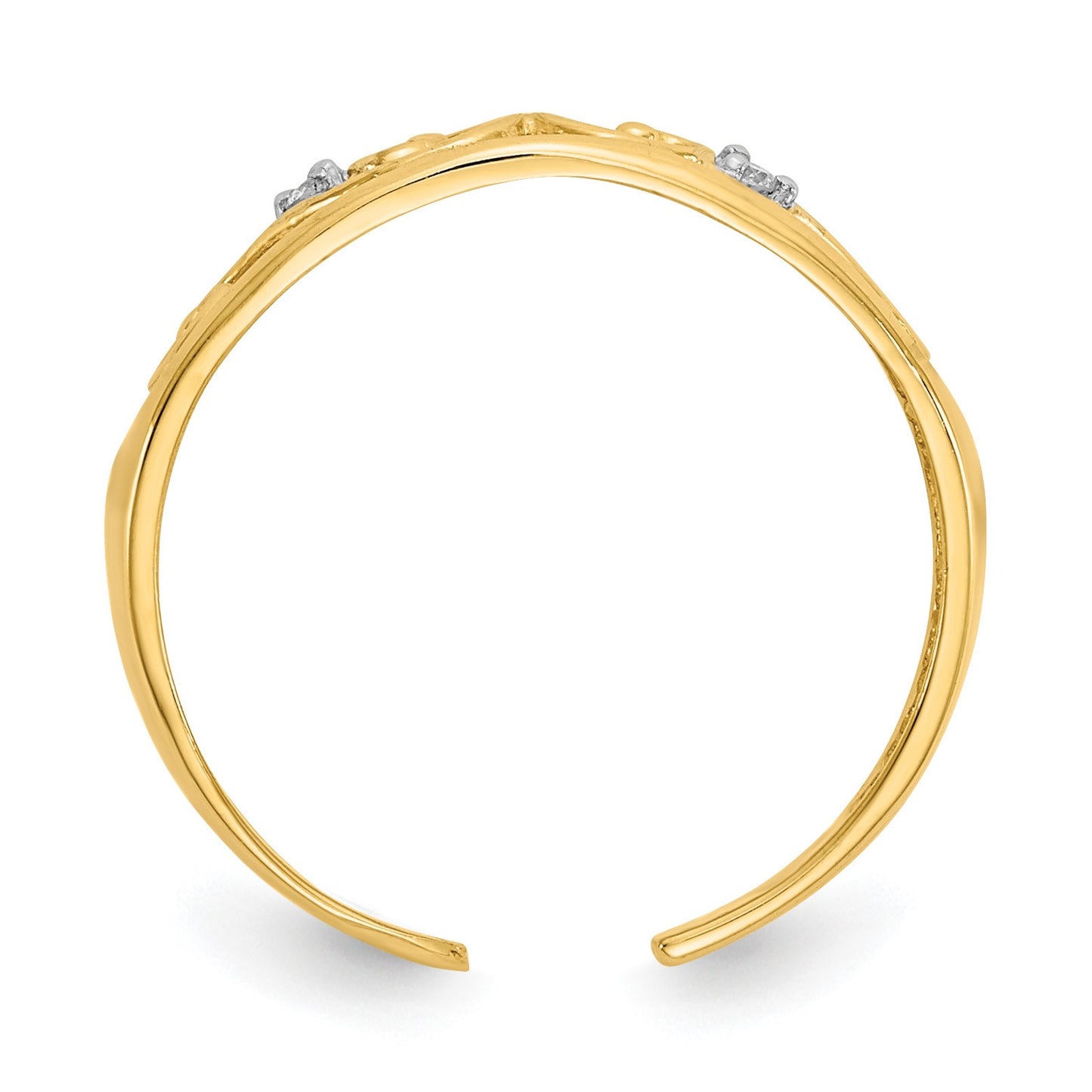 14k .02 carat Diamond Scroll Toe Ring