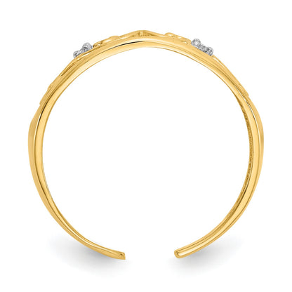 14k .02 carat Diamond Scroll Toe Ring