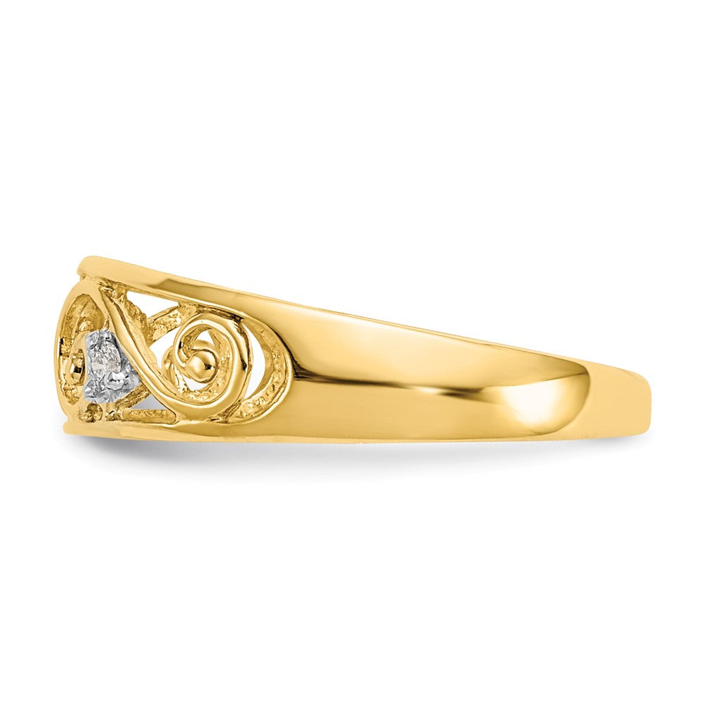 14k .02ct Diamond Scroll Toe Ring