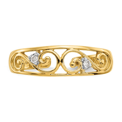 14k .02 carat Diamond Scroll Toe Ring