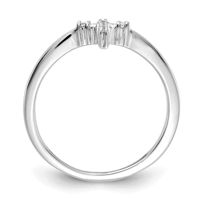 14k White Gold 1/15 carat Diamond Cross Ring