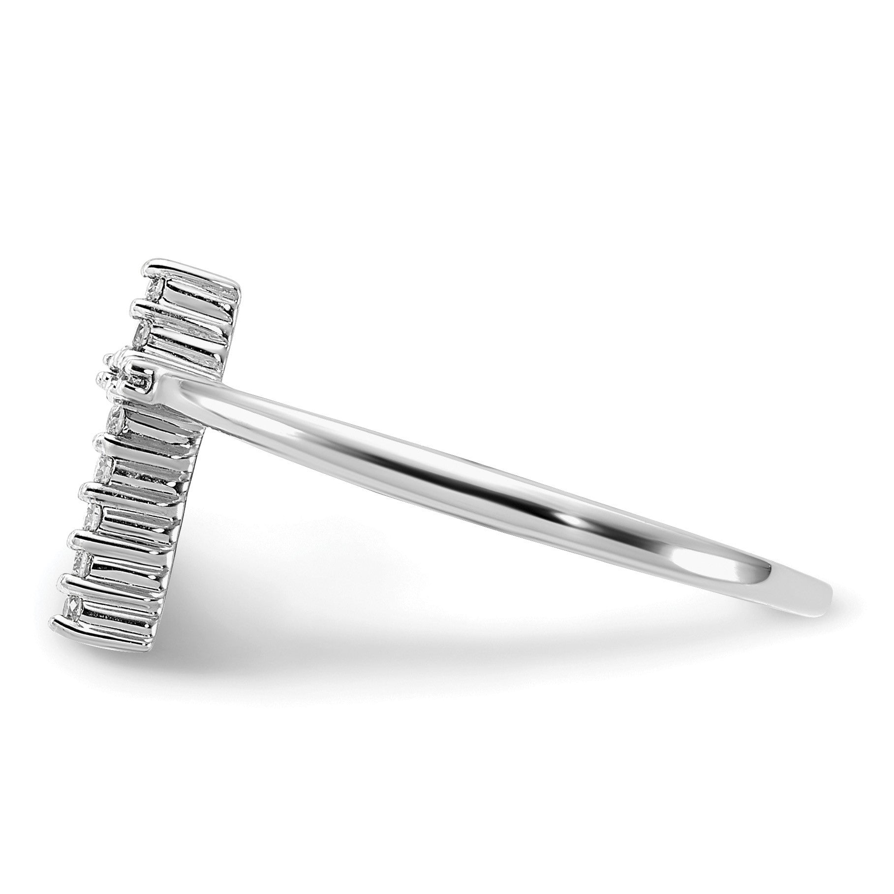 14k White Gold 1/15 carat Diamond Cross Ring