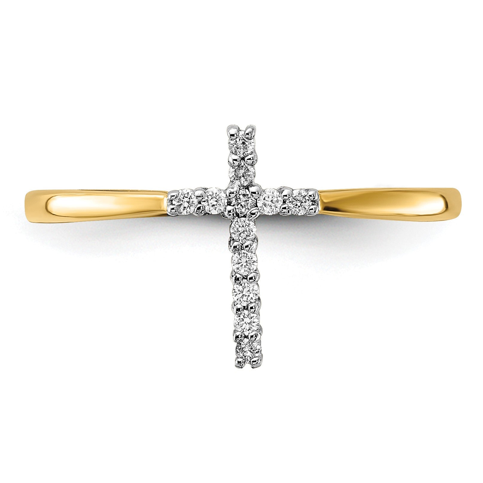 14k 1/15 carat Diamond Cross Ring