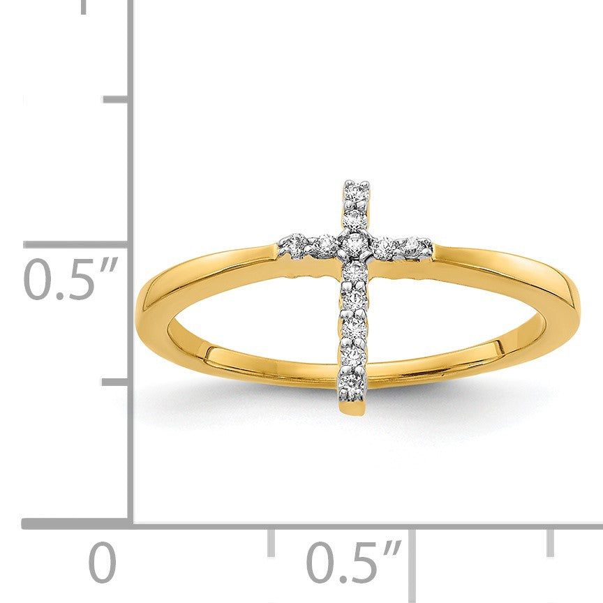 14k 1/15 carat Diamond Cross Ring