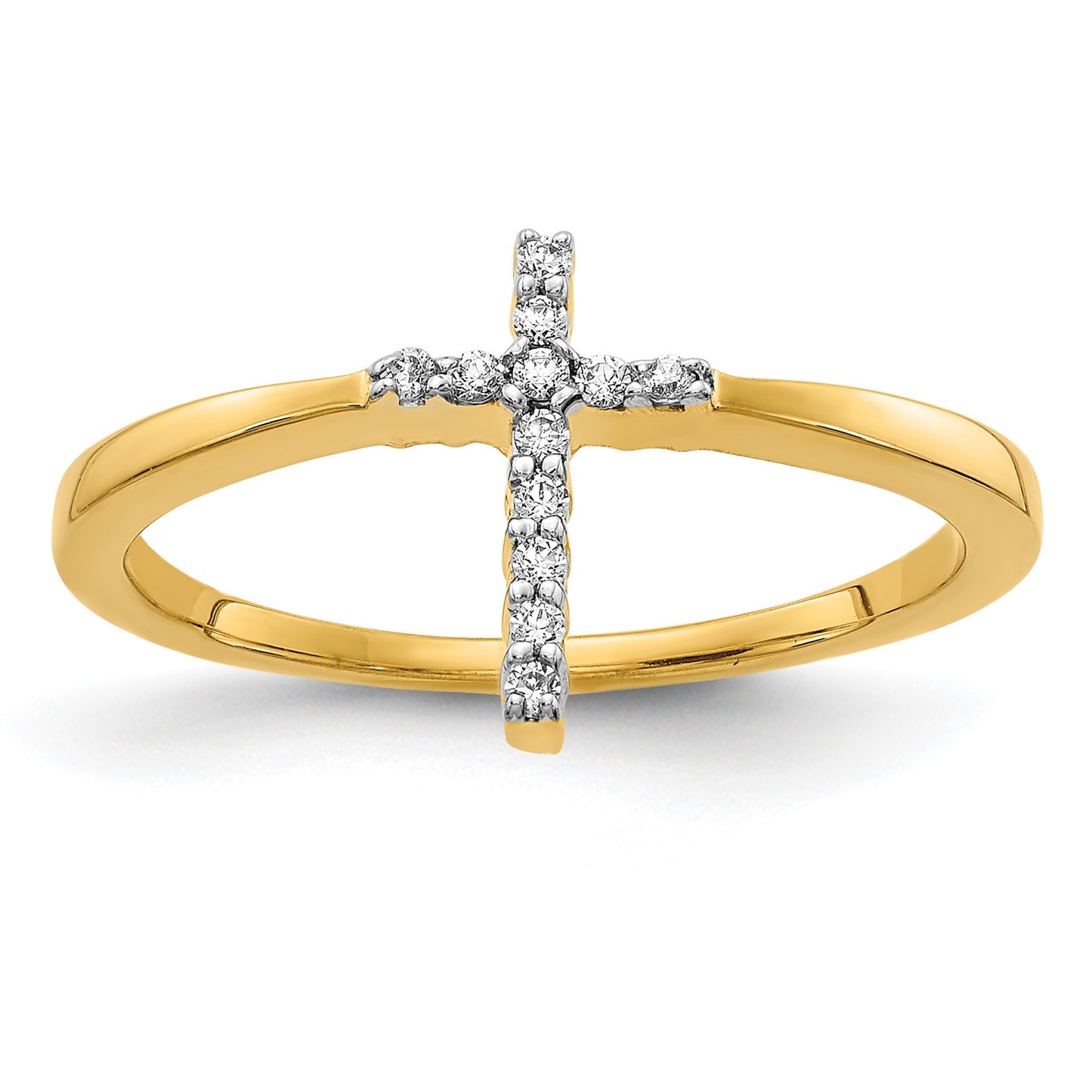 14k 1/15 carat Diamond Cross Ring