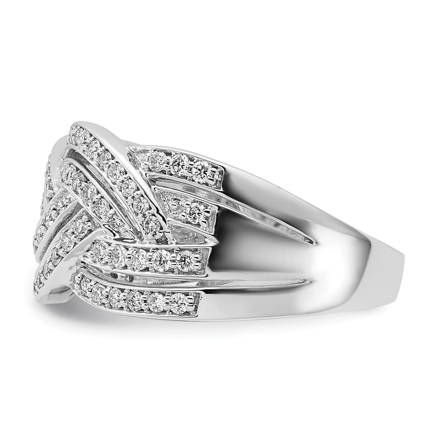 14k White Gold Woven 1/2 carat Diamond Ring
