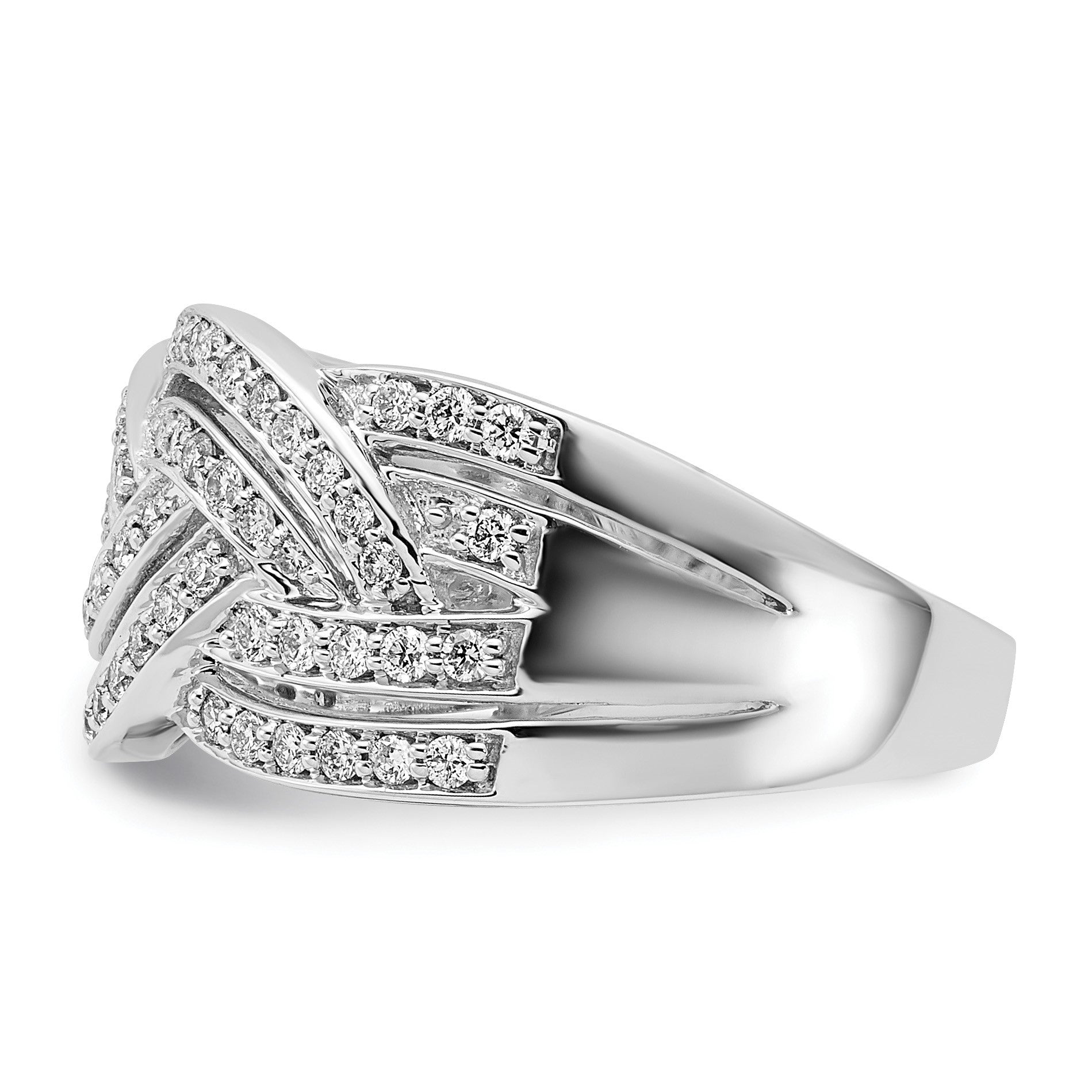 14k White Gold Woven 1/2 carat Diamond Ring