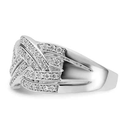 14k White Gold Woven 1/2 carat Diamond Ring