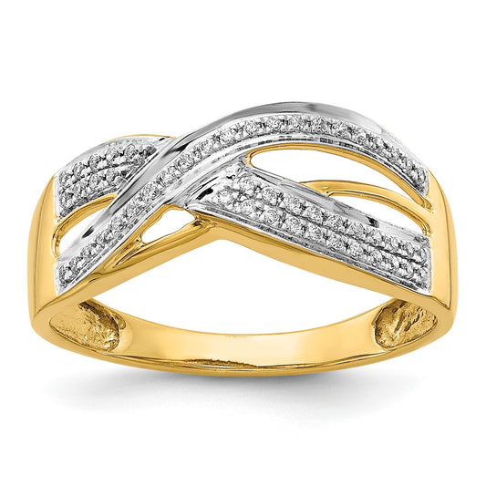 14k Polished 1/6 carat Diamond Ring