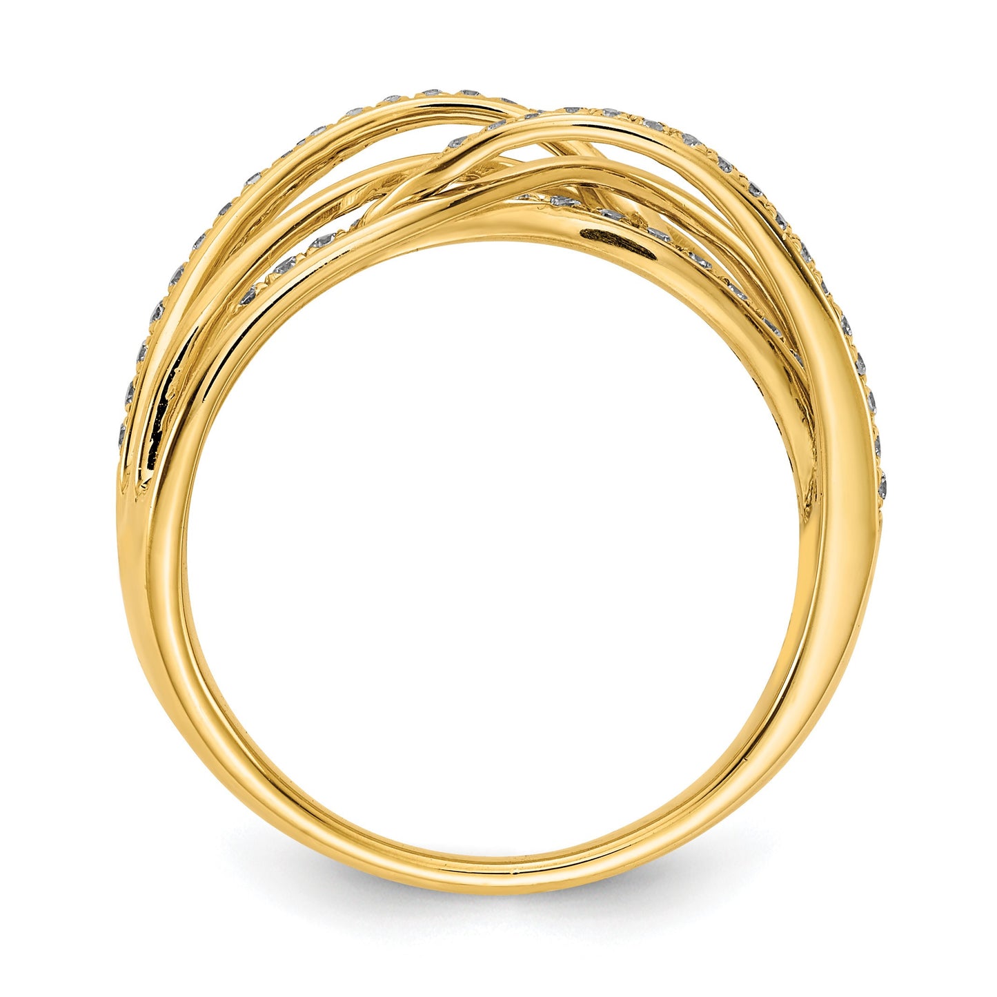 14k Polished 1/4 carat Diamond Woven Ring