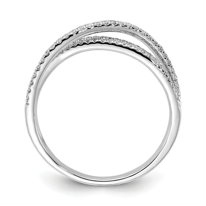 14k White Gold 1/4 carat Diamond 3-Strand Ring
