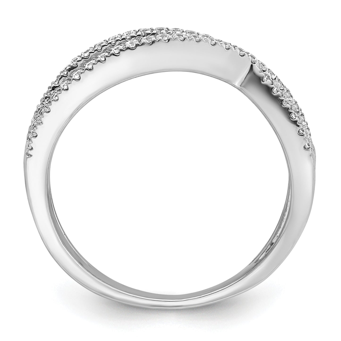 14k White Gold 1/4 carat Diamond 3-Strand Ring