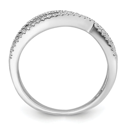 14k White Gold 1/4 carat Diamond 3-Strand Ring