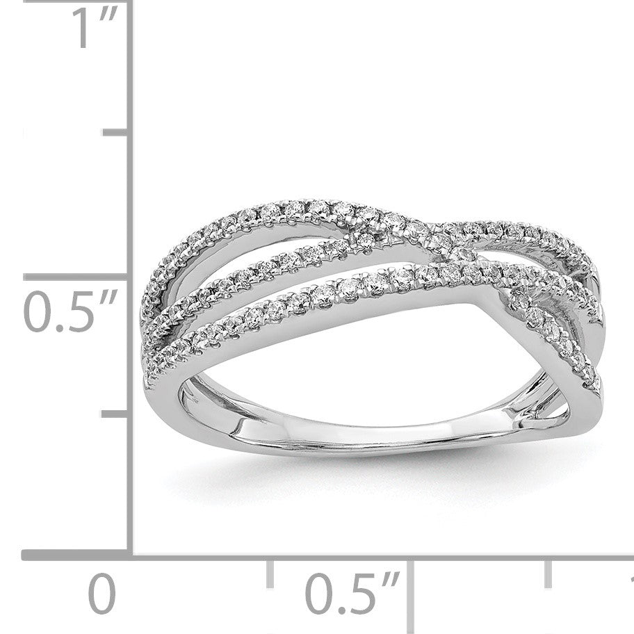 14k White Gold 1/4 carat Diamond 3-Strand Ring