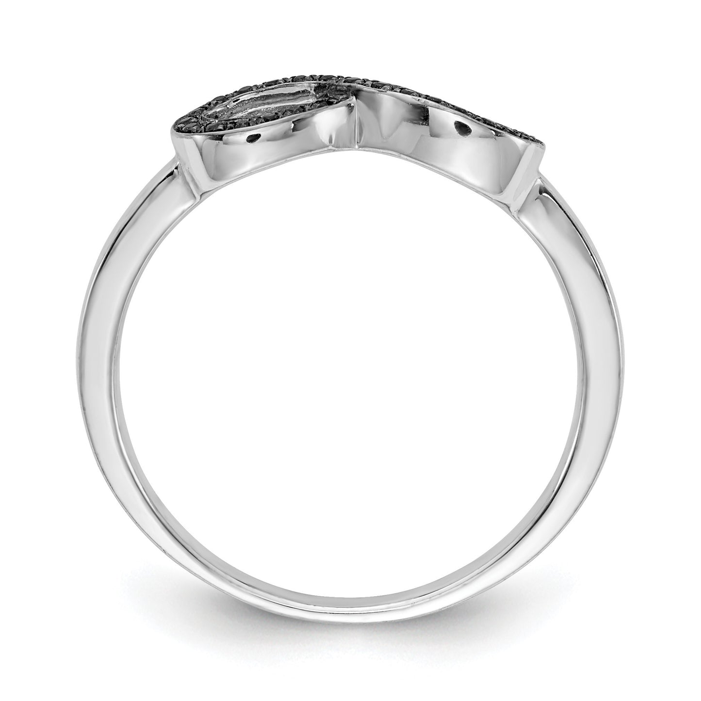 14k White Gold 1/10 carat Black Diamond Infinity Ring