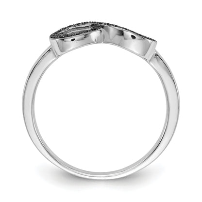 14k White Gold 1/10 carat Black Diamond Infinity Ring