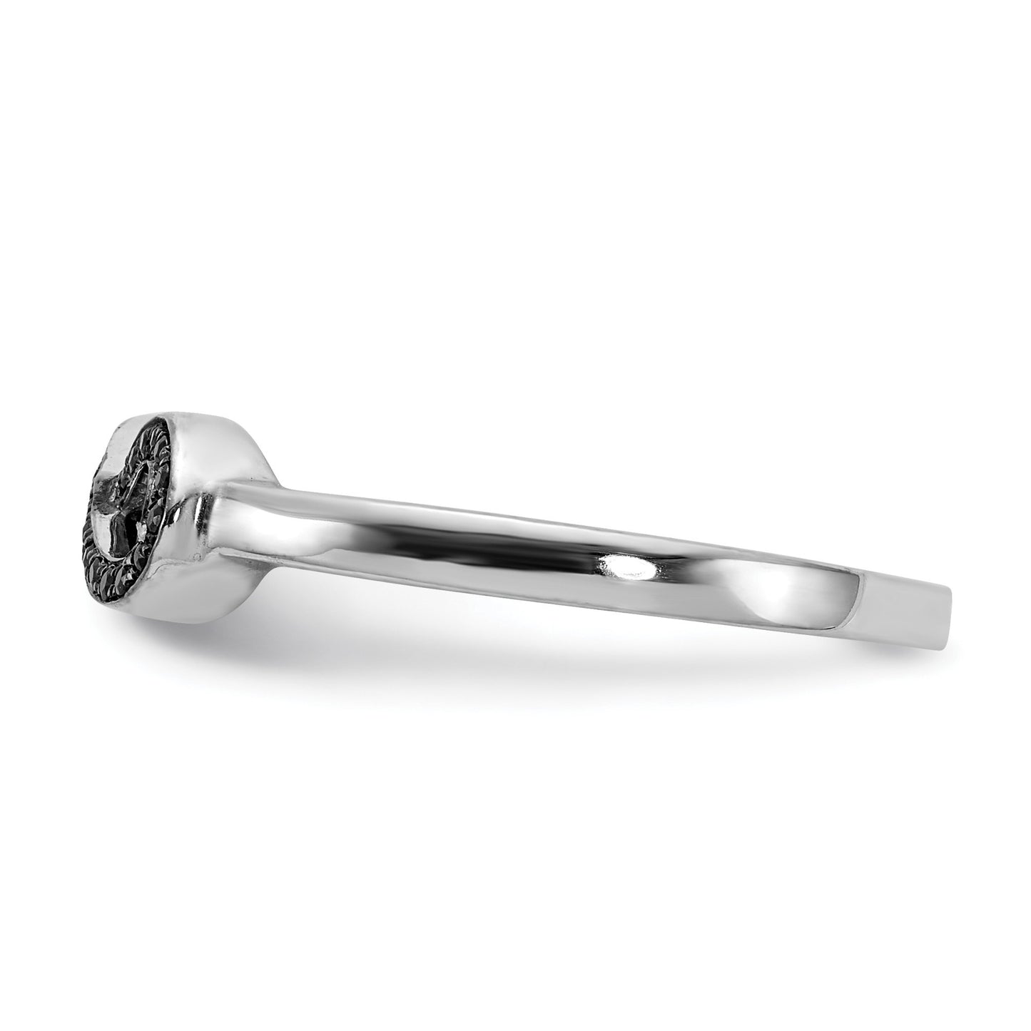 14k White Gold 1/10 carat Black Diamond Infinity Ring