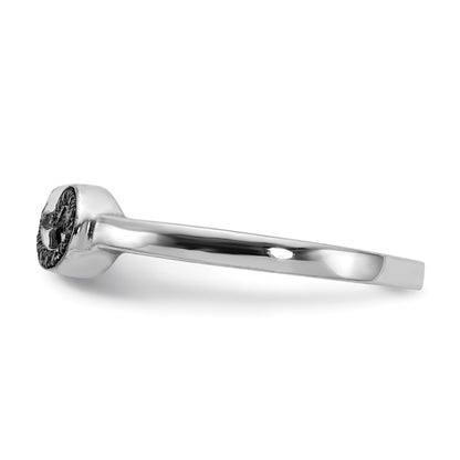 14k White Gold 1/10 carat Black Diamond Infinity Ring