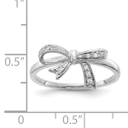 14k White Gold 1/20 carat Diamond Bow Ring