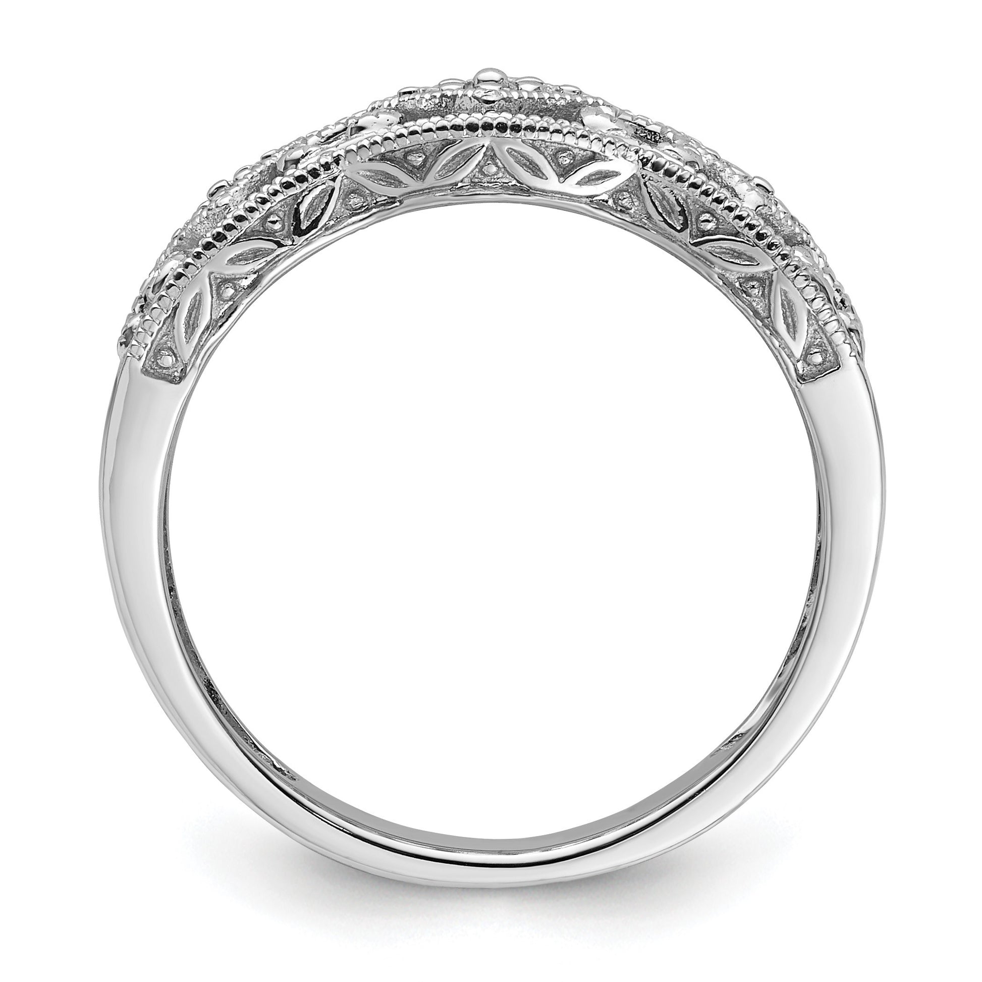 14k White Gold 1/4 carat Diamond Vintage Ring