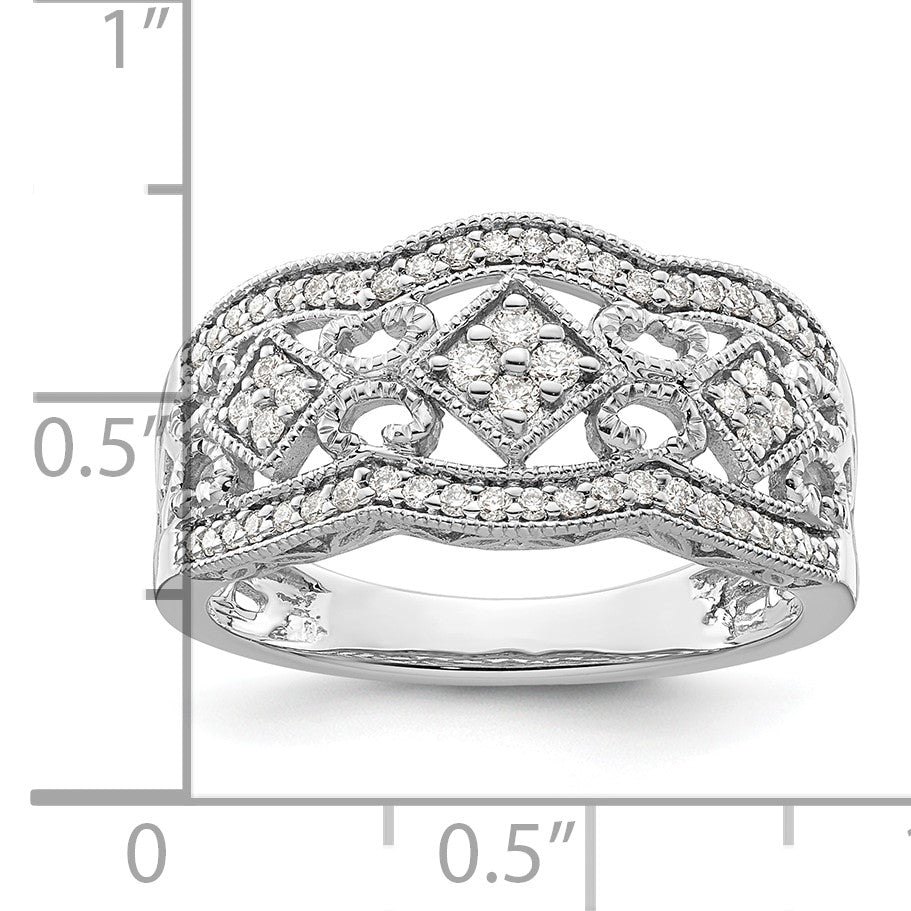 14k White Gold 1/4 carat Diamond Vintage Ring