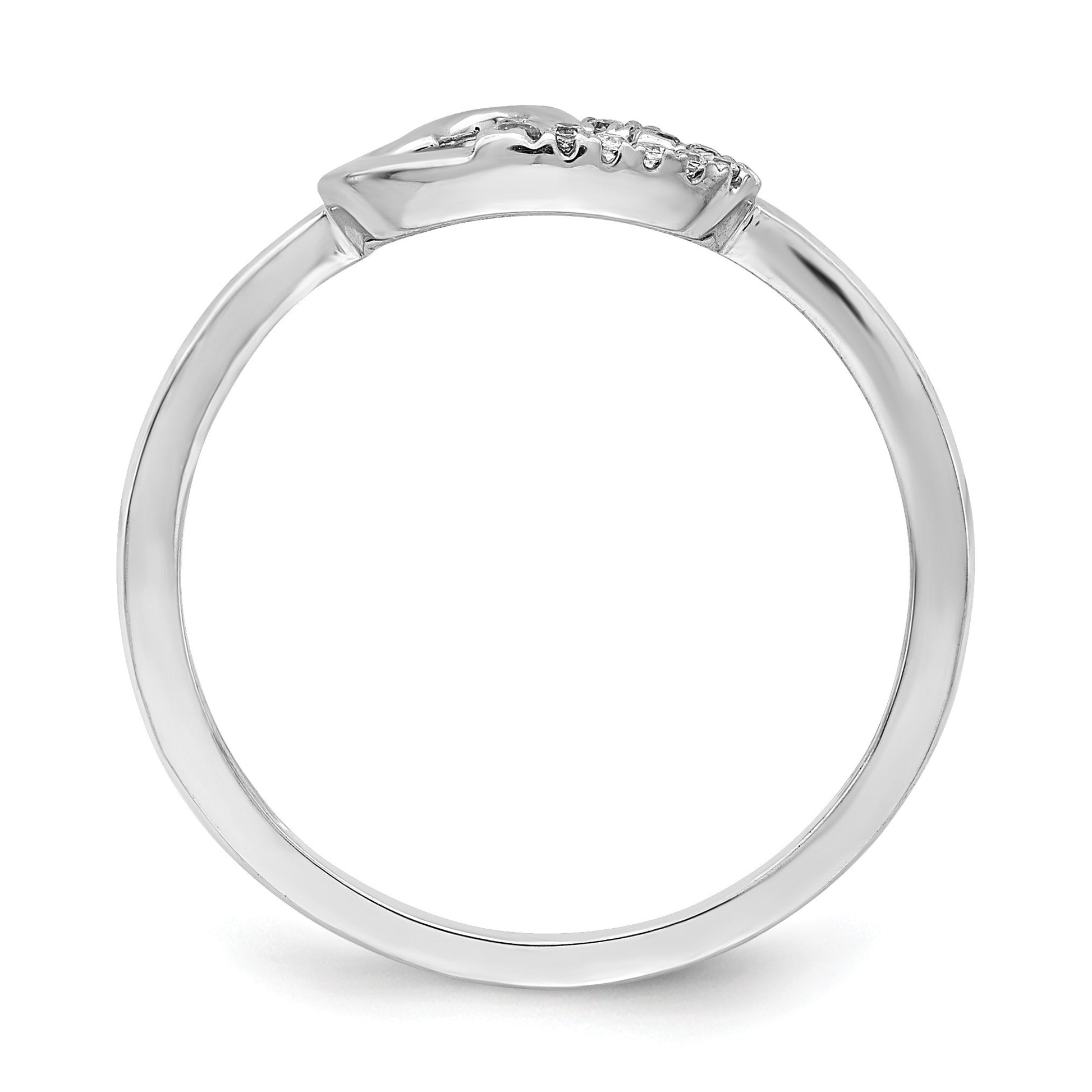 14k White Gold 1/20 carat Diamond Double Heart Ring