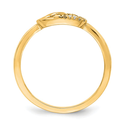 14k 1/20 carat Diamond Double Heart Ring