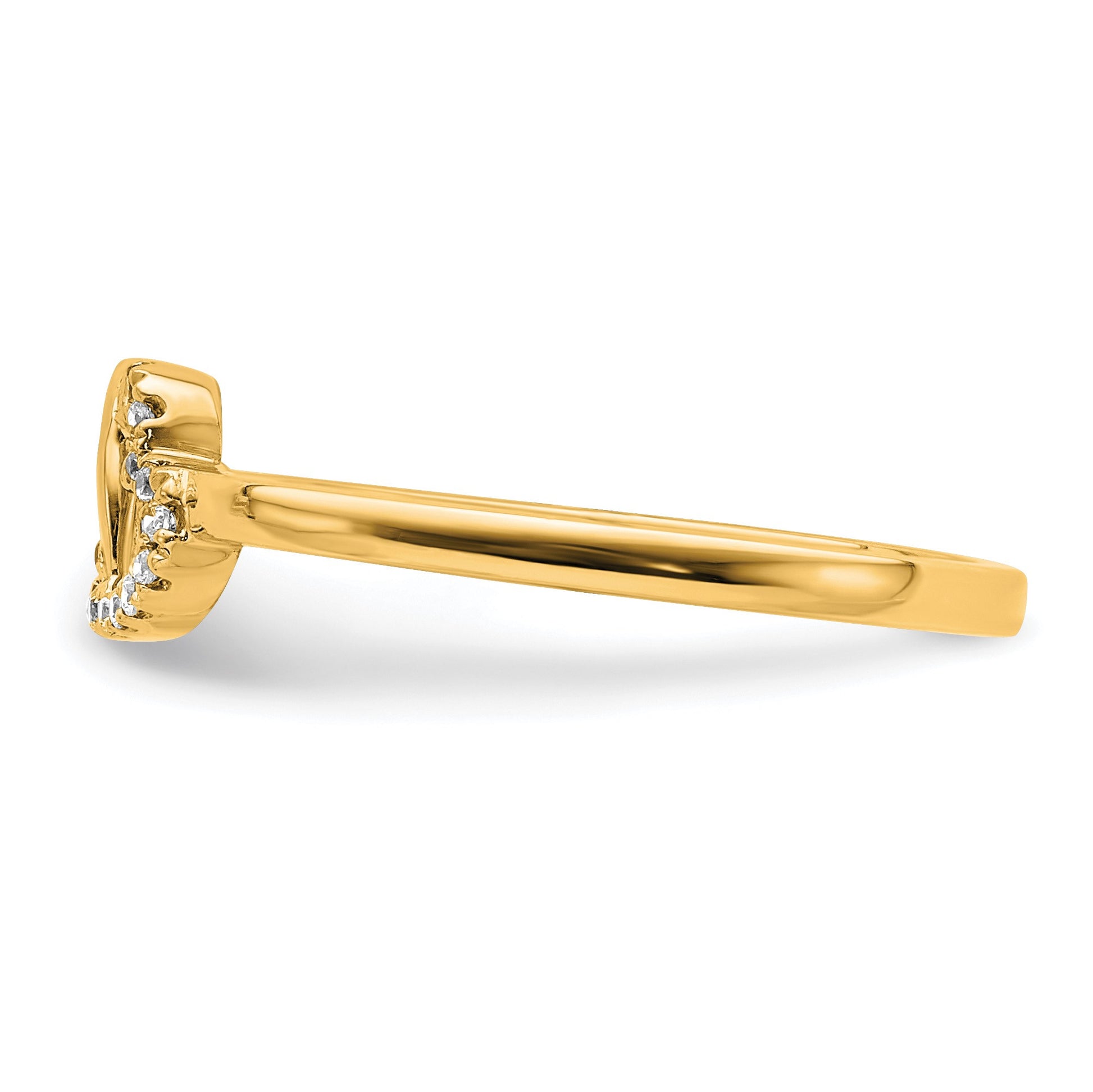 14k 1/20 carat Diamond Double Heart Ring