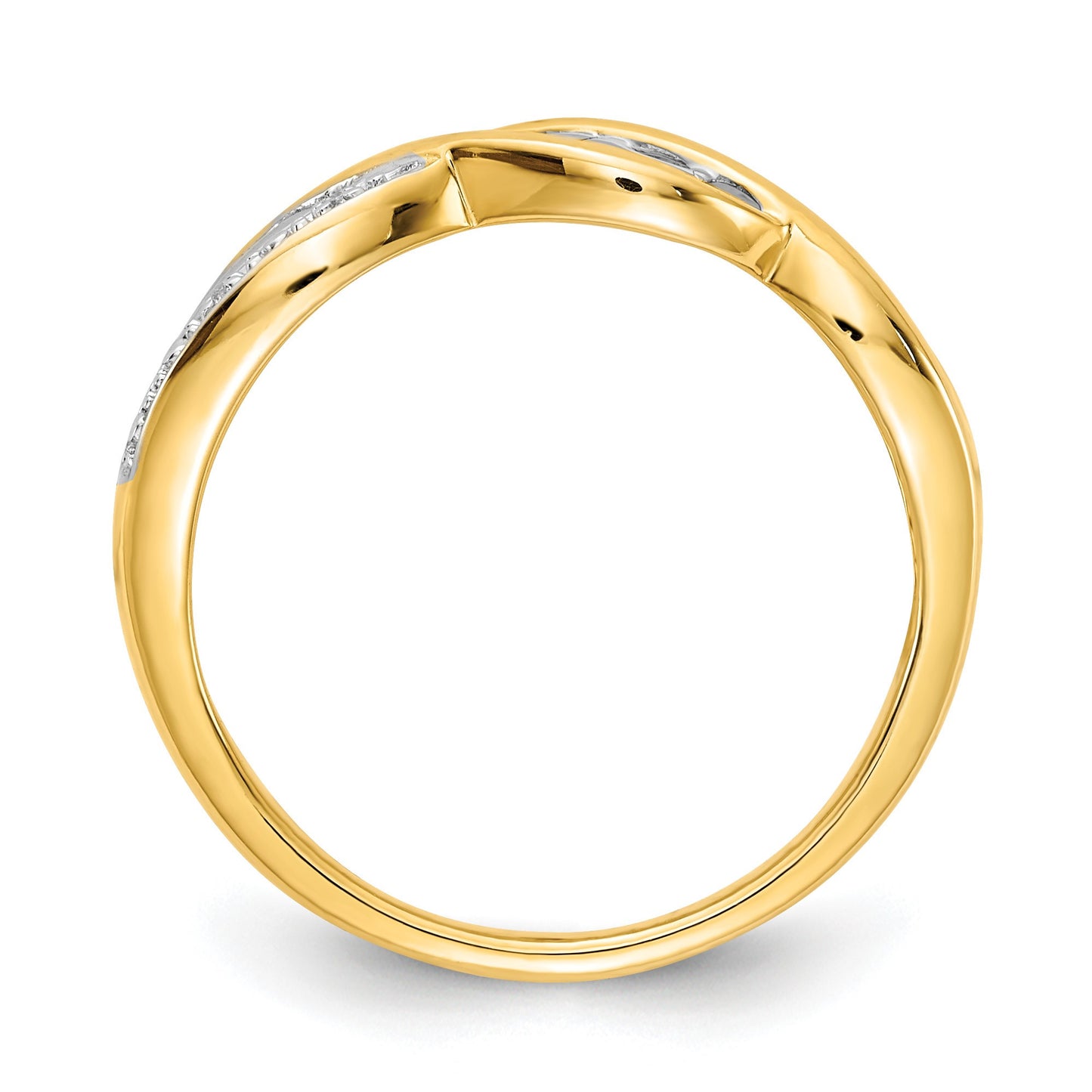 14k and White Rhodium Diamond MOM Ring