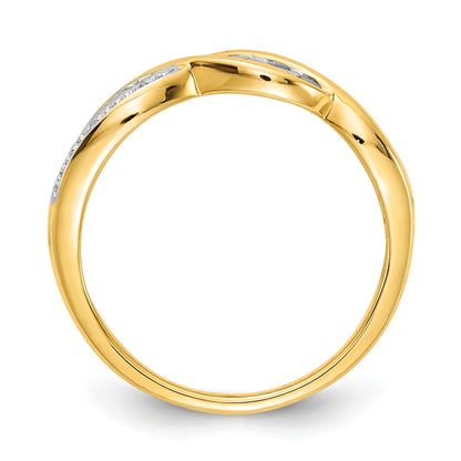 14k and White Rhodium Diamond MOM Ring