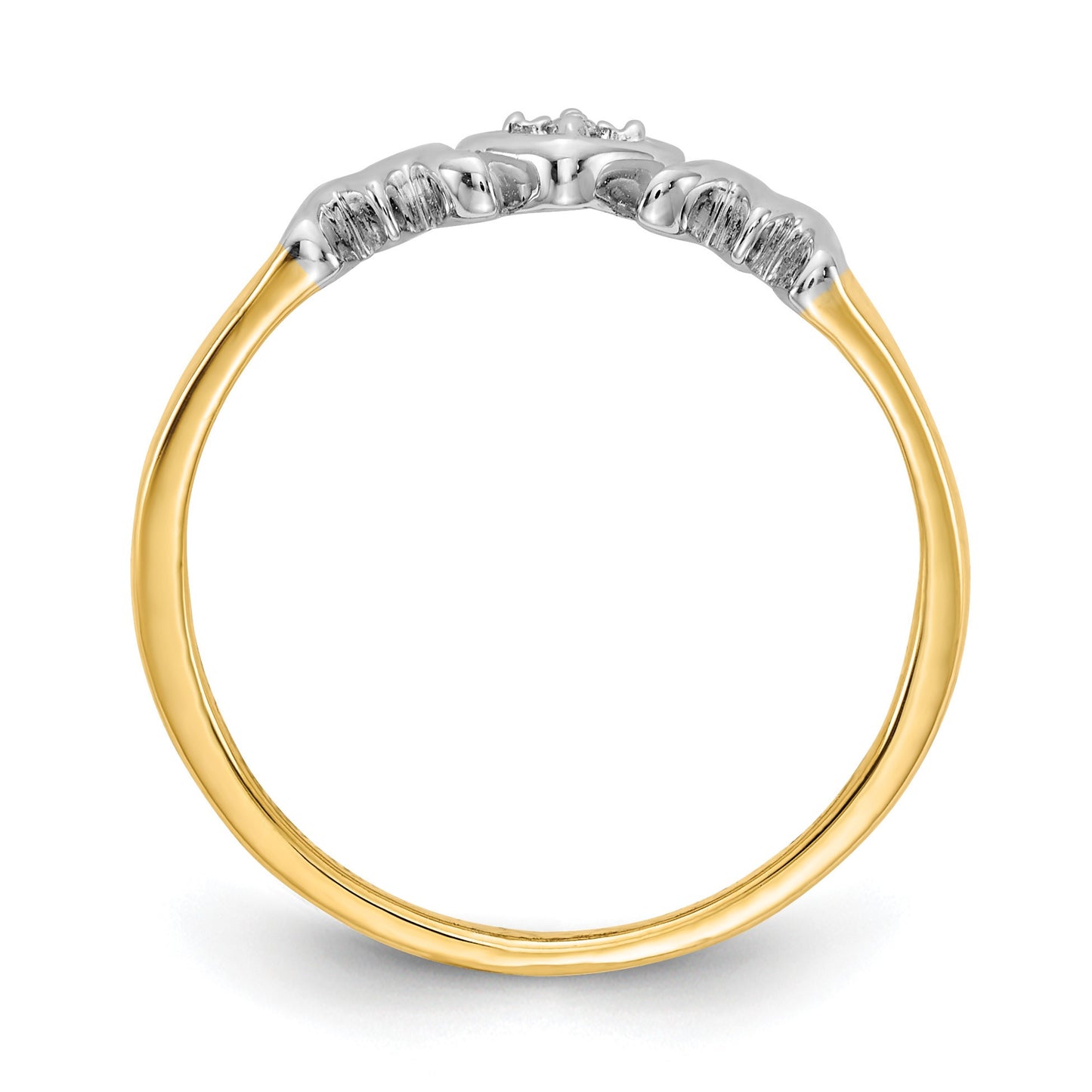14k and White Rhodium Diamond MOM Ring