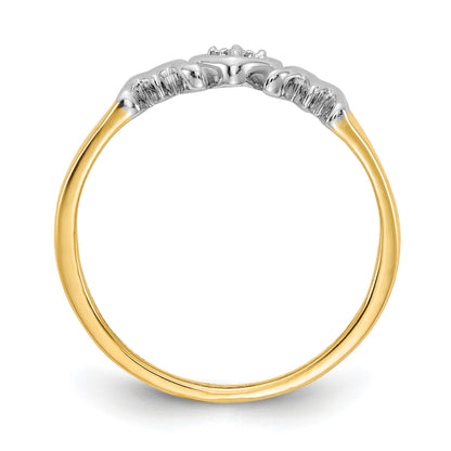 14k and White Rhodium Diamond MOM Ring