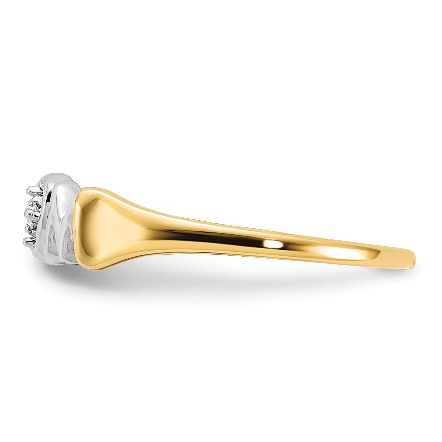 14k and White Rhodium Diamond MOM Ring