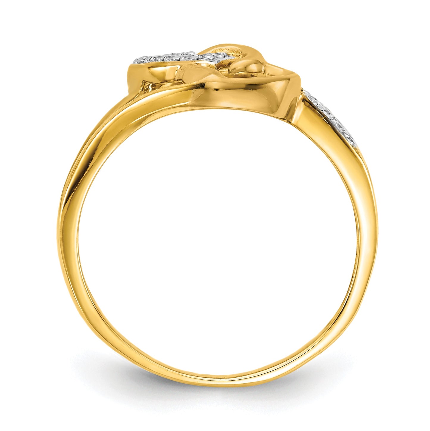 14k 1/10 carat Diamond Two Intertwined Hearts Ring