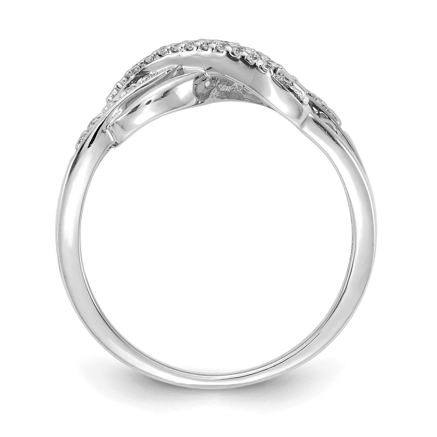14k White Gold 1/10 carat Diamond Infinity Symbol Ring