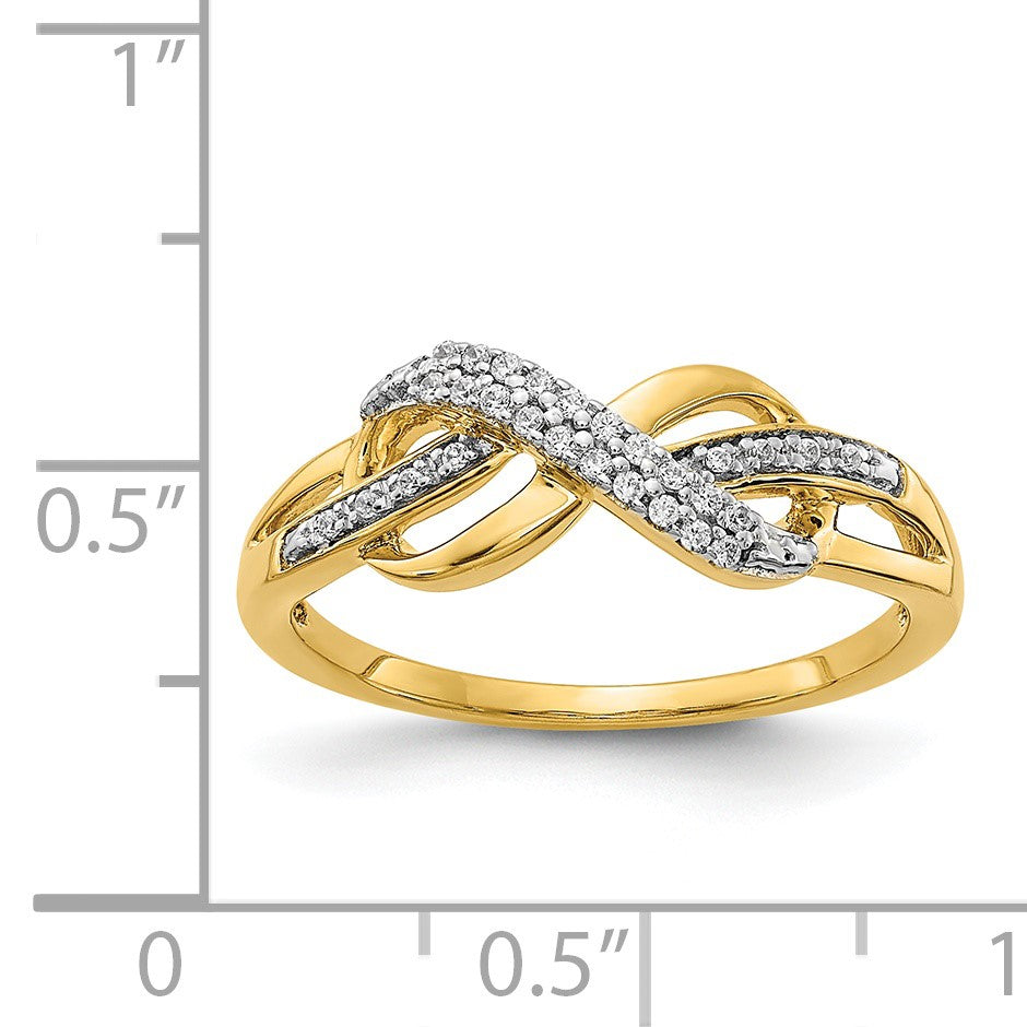 14k 1/10 carat Diamond Infinity Symbol Ring
