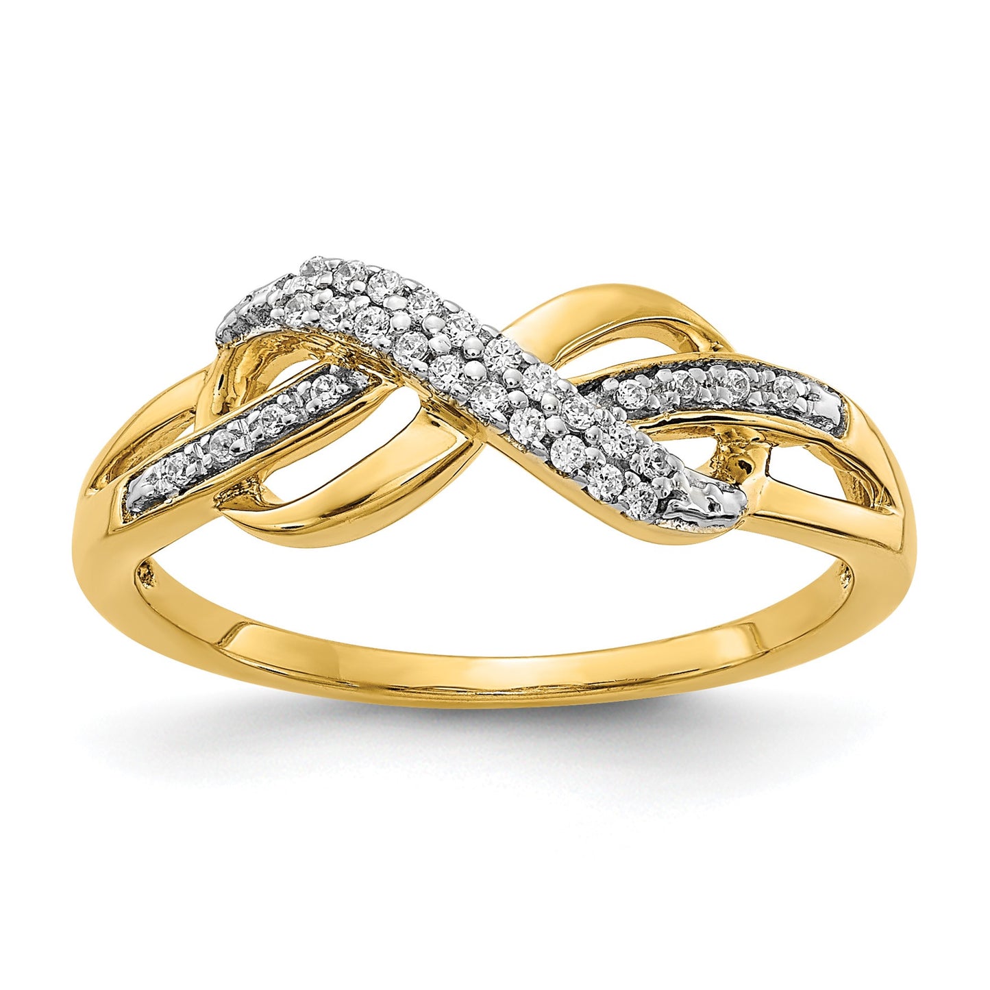 14k 1/10 carat Diamond Infinity Symbol Ring